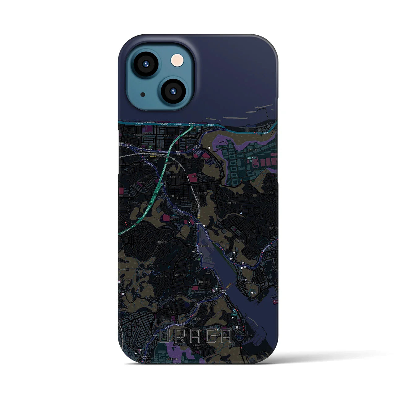 【浦賀(神奈川県)】地図柄iPhoneケース(バックカバータイプ)