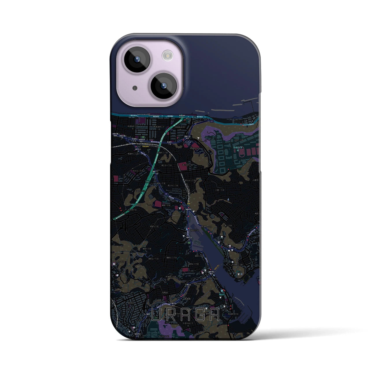 【浦賀(神奈川県)】地図柄iPhoneケース(バックカバータイプ)