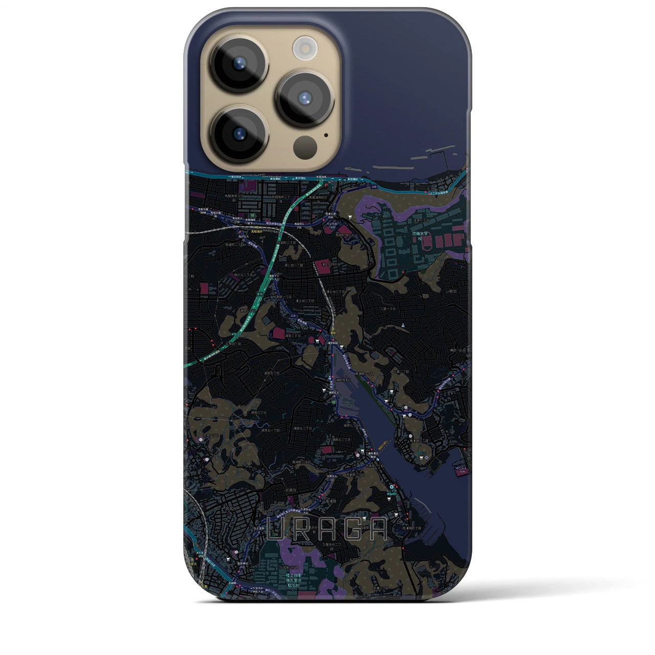 【浦賀(神奈川県)】地図柄iPhoneケース(バックカバータイプ)