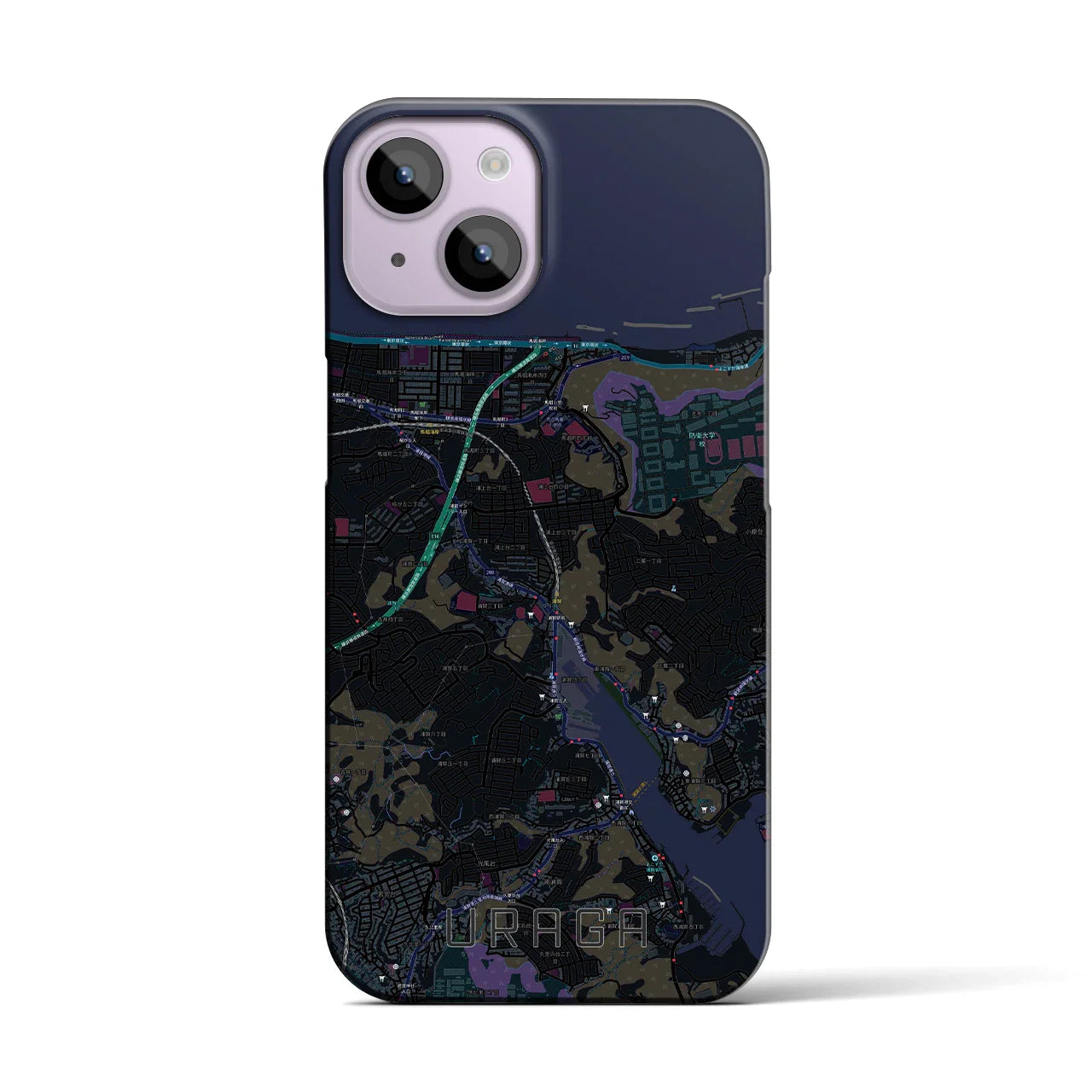【浦賀(神奈川県)】地図柄iPhoneケース(バックカバータイプ)