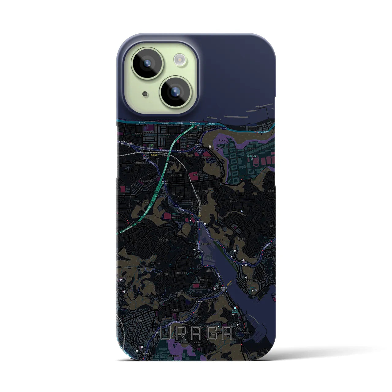 【浦賀(神奈川県)】地図柄iPhoneケース(バックカバータイプ)