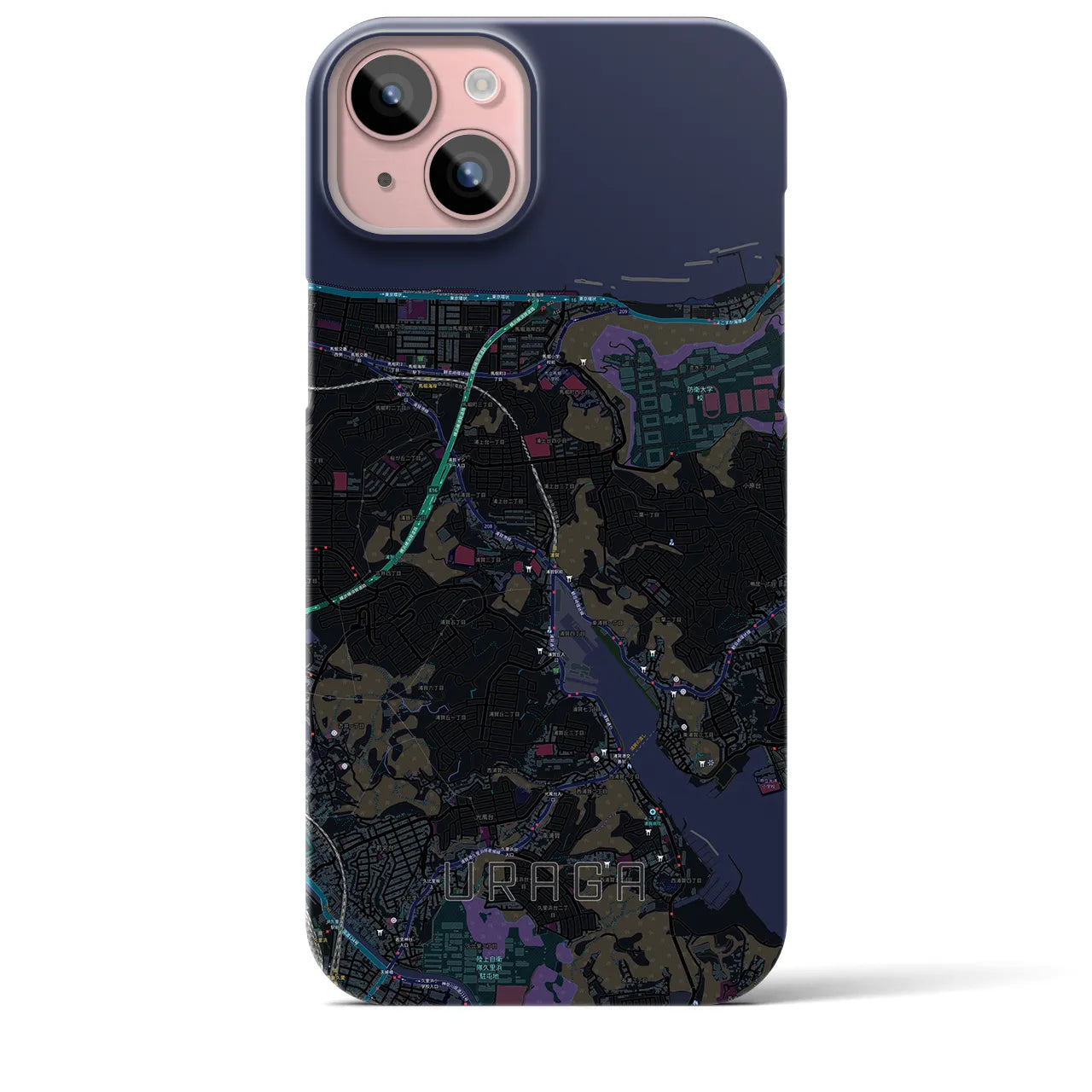 【浦賀(神奈川県)】地図柄iPhoneケース(バックカバータイプ)
