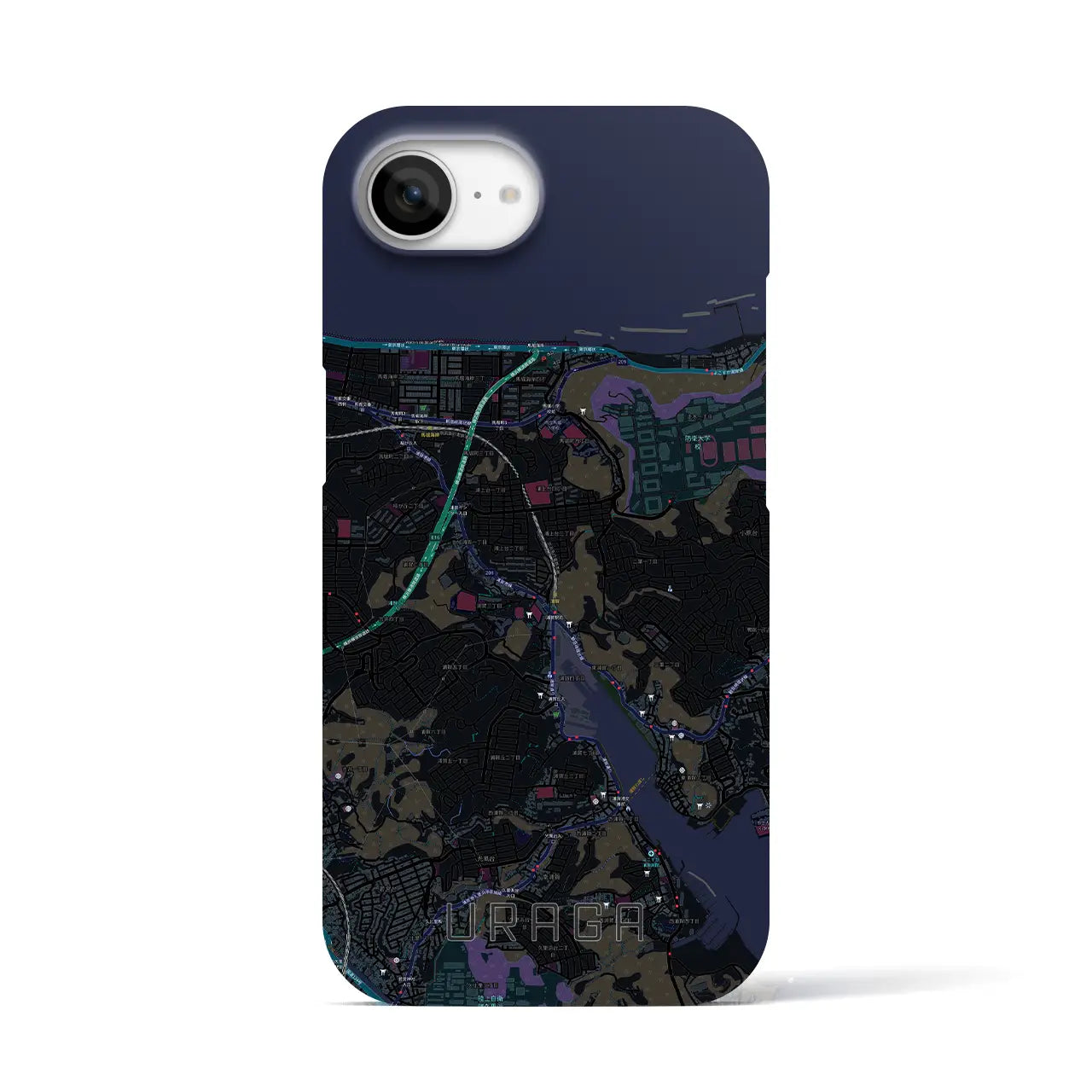【浦賀(神奈川県)】地図柄iPhoneケース(バックカバータイプ)