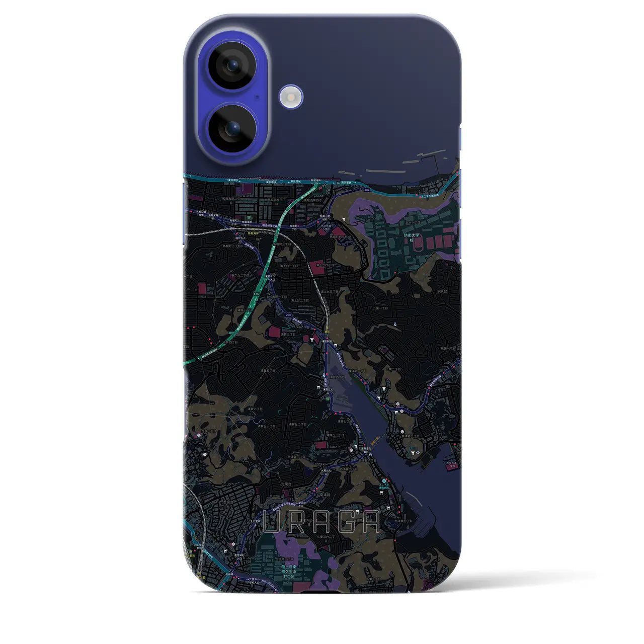 【浦賀(神奈川県)】地図柄iPhoneケース(バックカバータイプ)