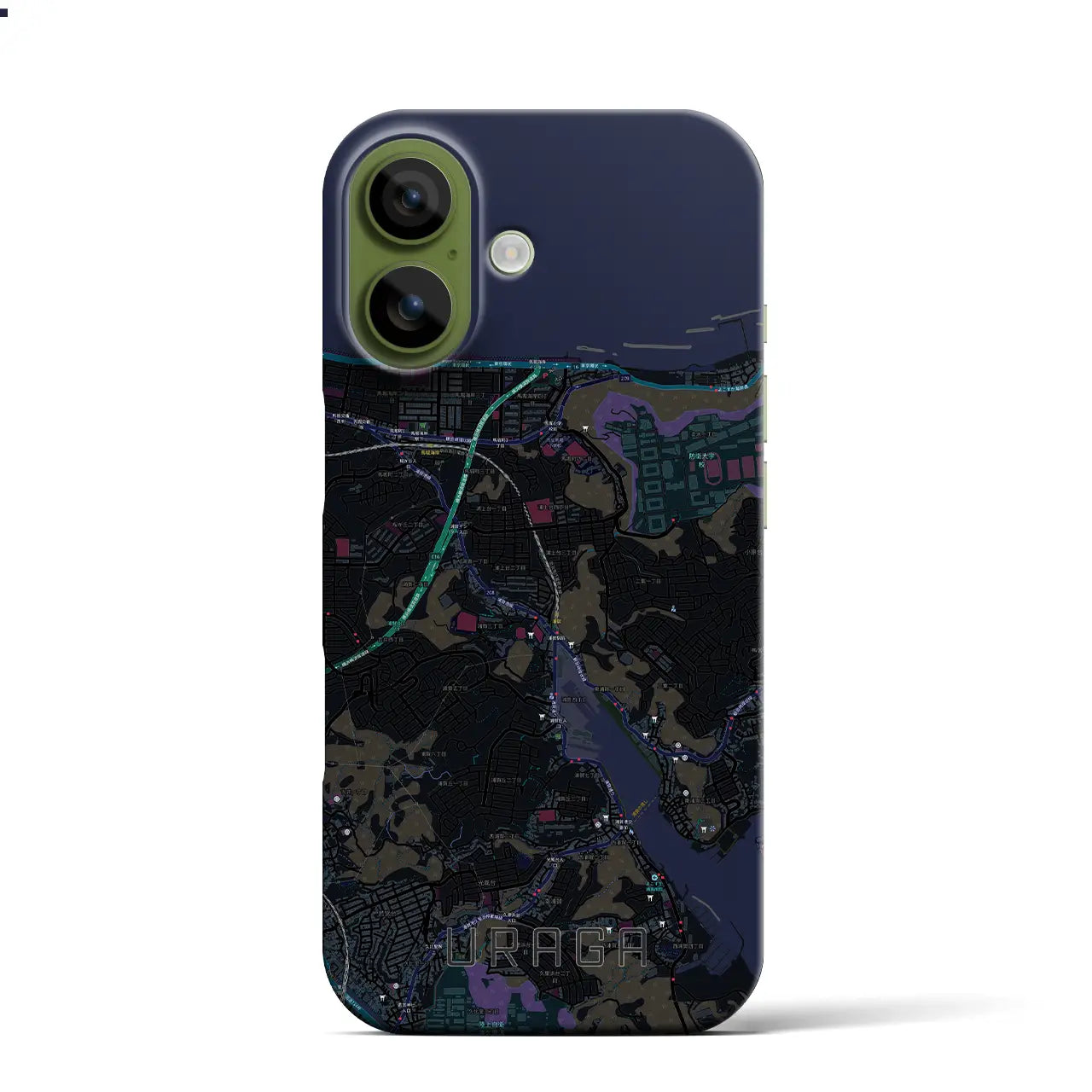 【浦賀(神奈川県)】地図柄iPhoneケース(バックカバータイプ)