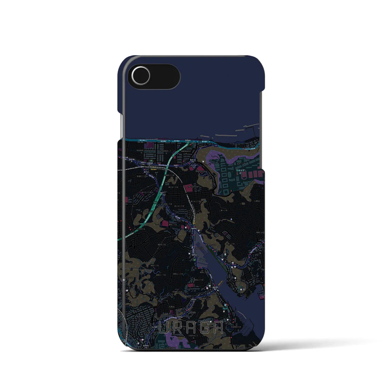【浦賀(神奈川県)】地図柄iPhoneケース(バックカバータイプ)