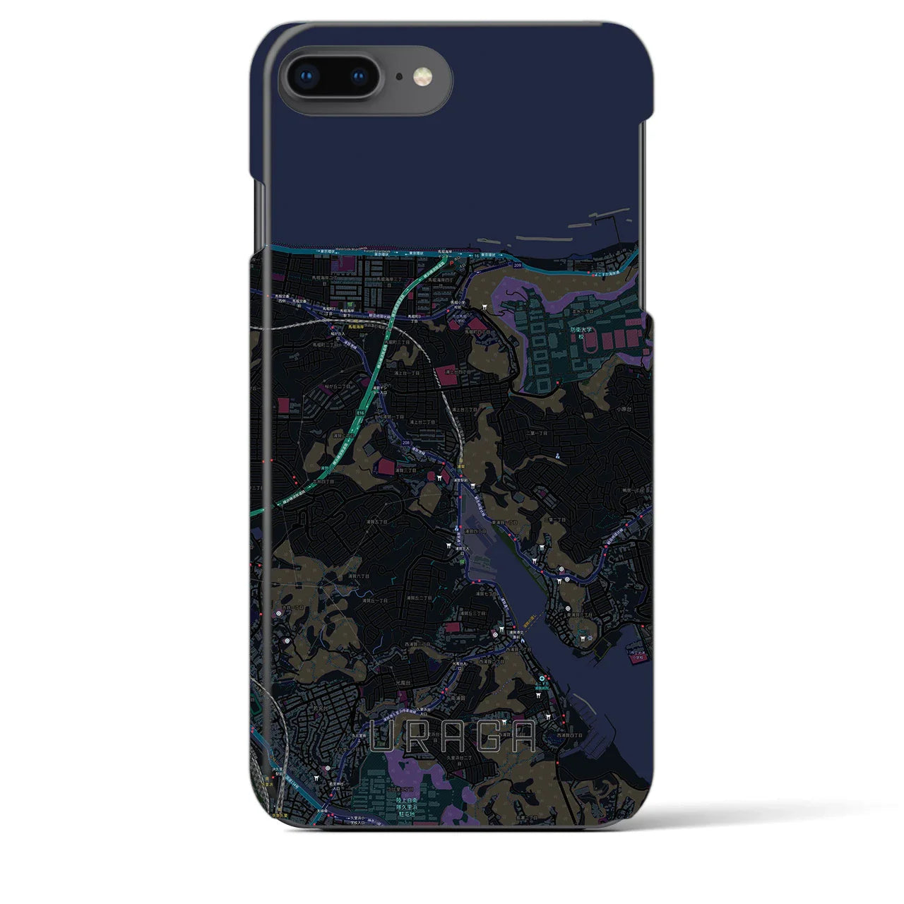 【浦賀(神奈川県)】地図柄iPhoneケース(バックカバータイプ)
