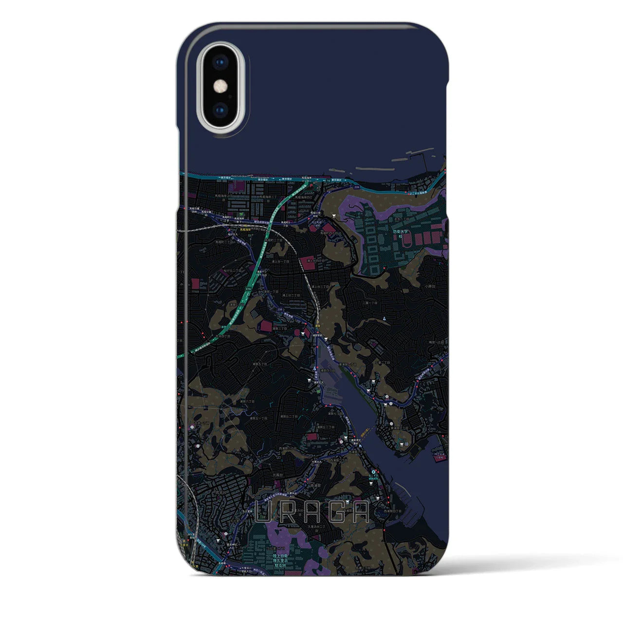 【浦賀(神奈川県)】地図柄iPhoneケース(バックカバータイプ)
