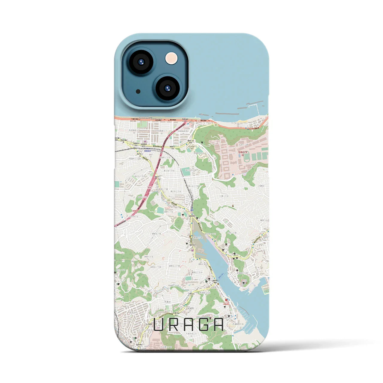 【浦賀(神奈川県)】地図柄iPhoneケース(バックカバータイプ)