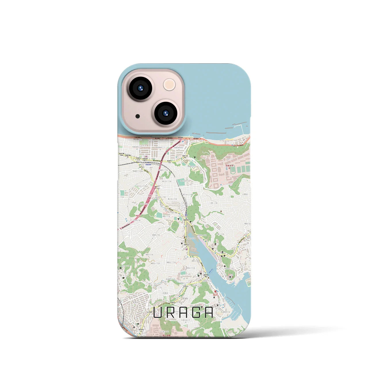 【浦賀(神奈川県)】地図柄iPhoneケース(バックカバータイプ)