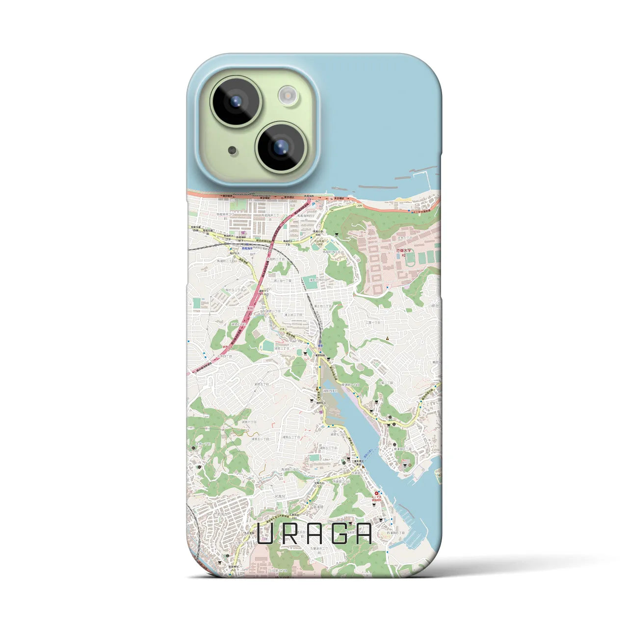 【浦賀(神奈川県)】地図柄iPhoneケース(バックカバータイプ)