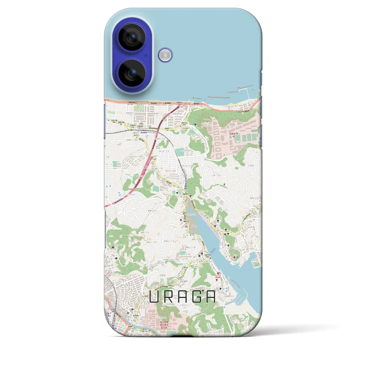 【浦賀(神奈川県)】地図柄iPhoneケース(バックカバータイプ)ナチュラル・iPhone 16 Pro Max 用