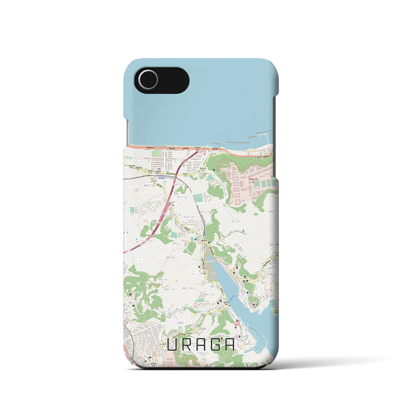 【浦賀(神奈川県)】地図柄iPhoneケース(バックカバータイプ)