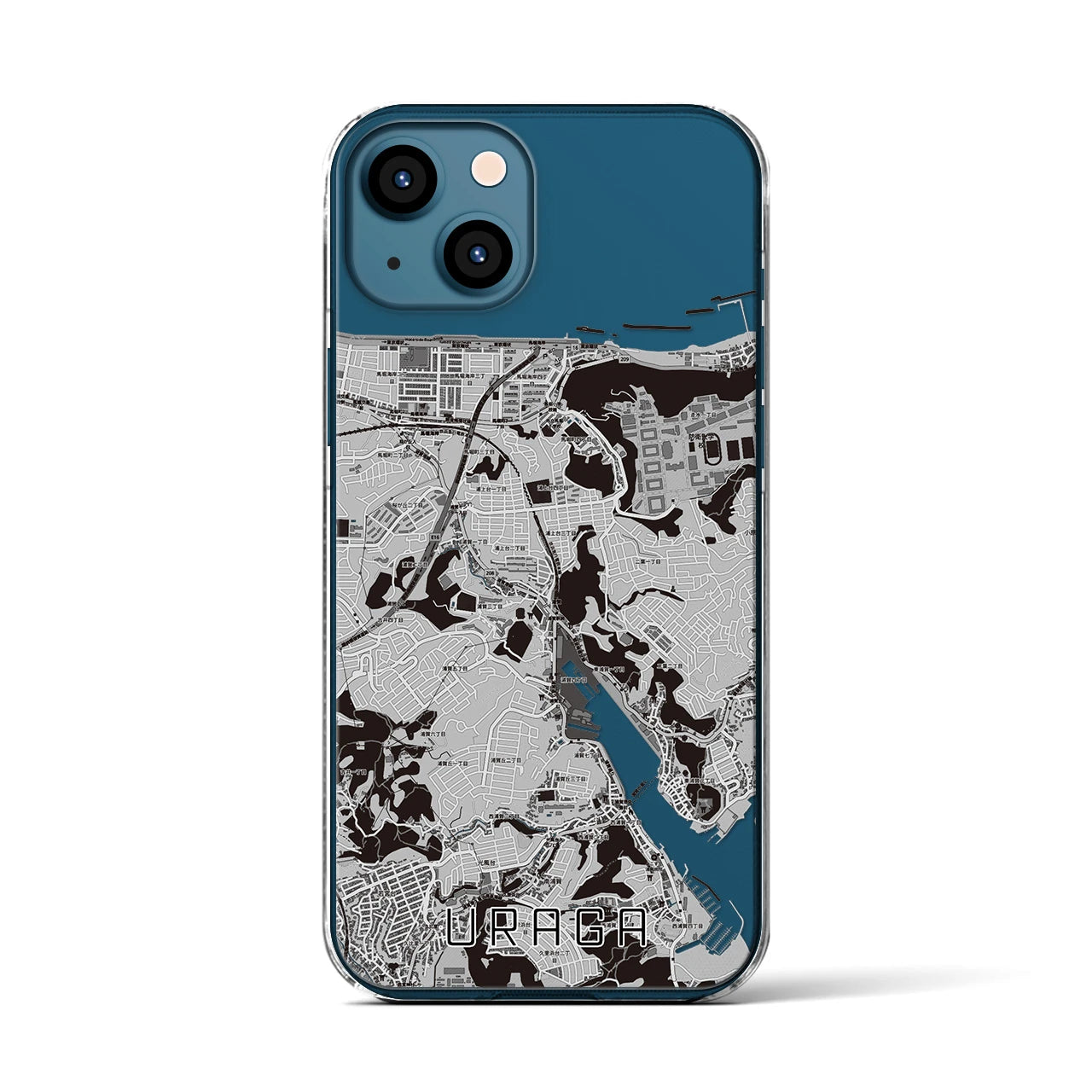 【浦賀(神奈川県)】地図柄iPhoneケース(クリアタイプ)