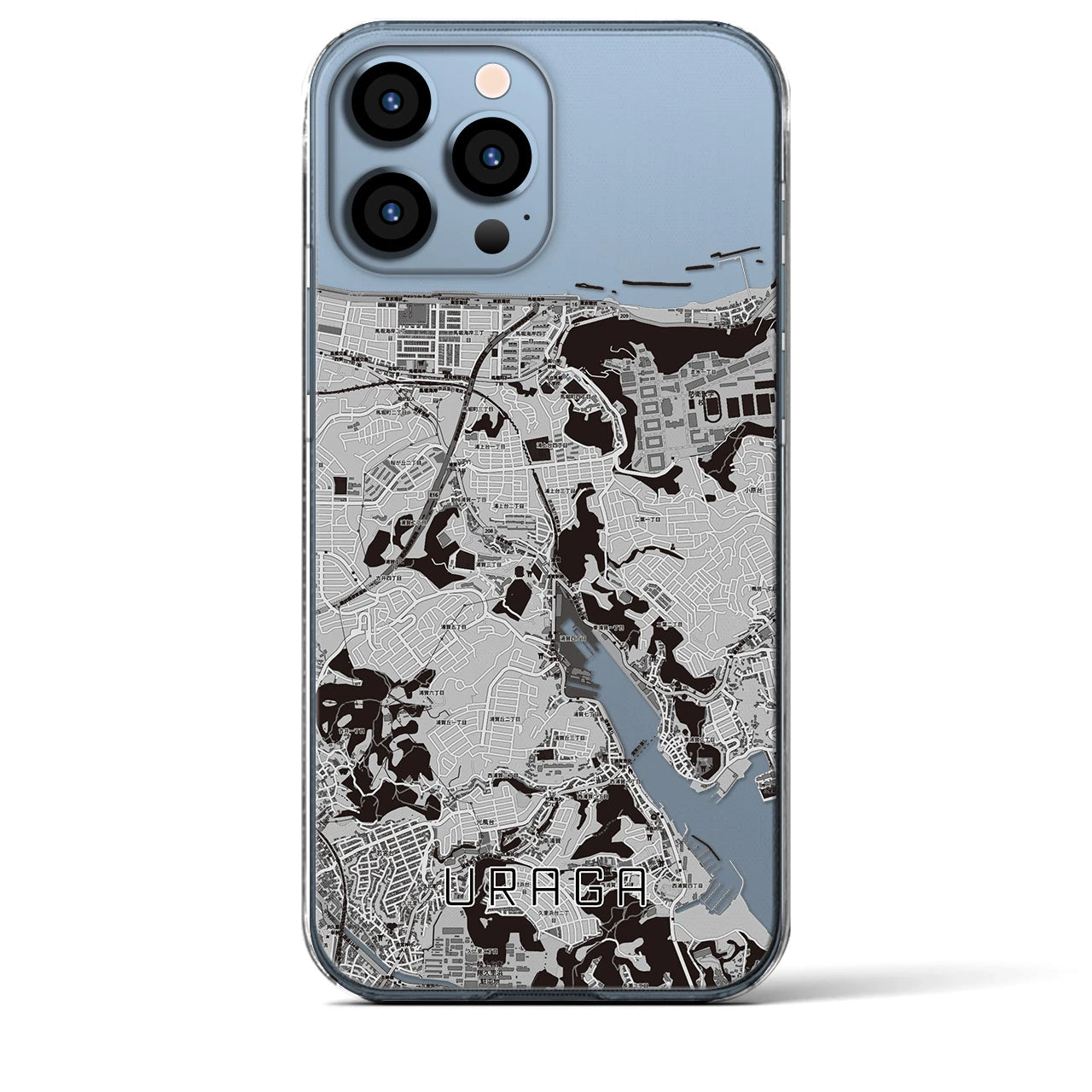 【浦賀(神奈川県)】地図柄iPhoneケース(クリアタイプ)