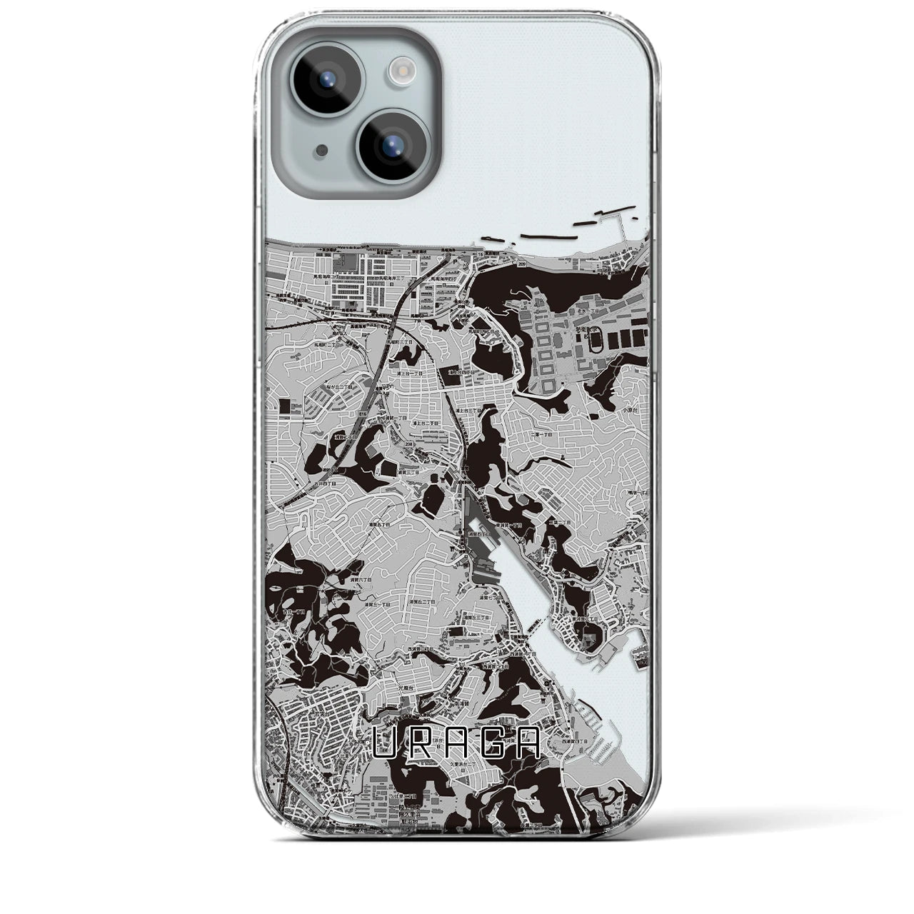 【浦賀(神奈川県)】地図柄iPhoneケース(クリアタイプ)
