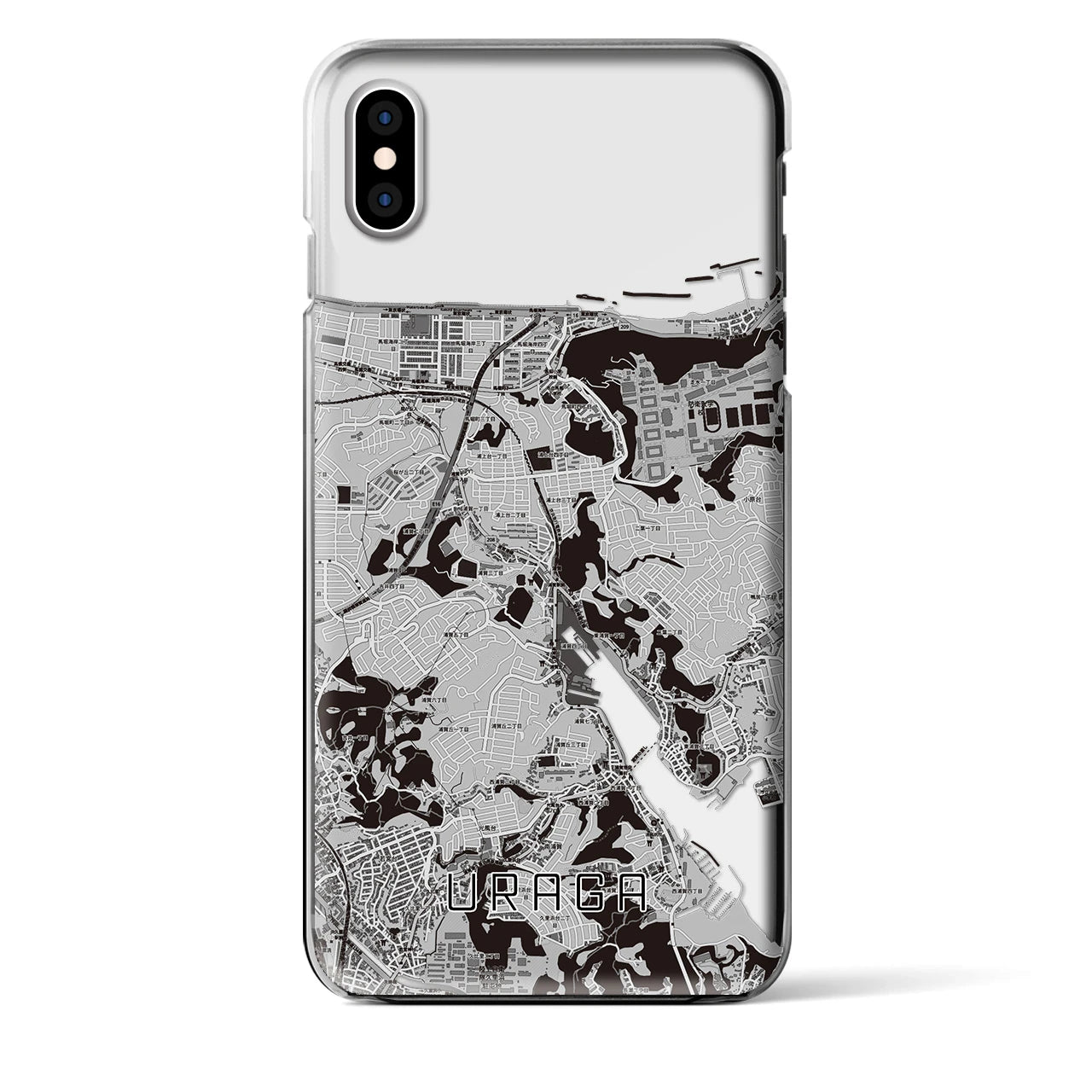 【浦賀(神奈川県)】地図柄iPhoneケース(クリアタイプ)