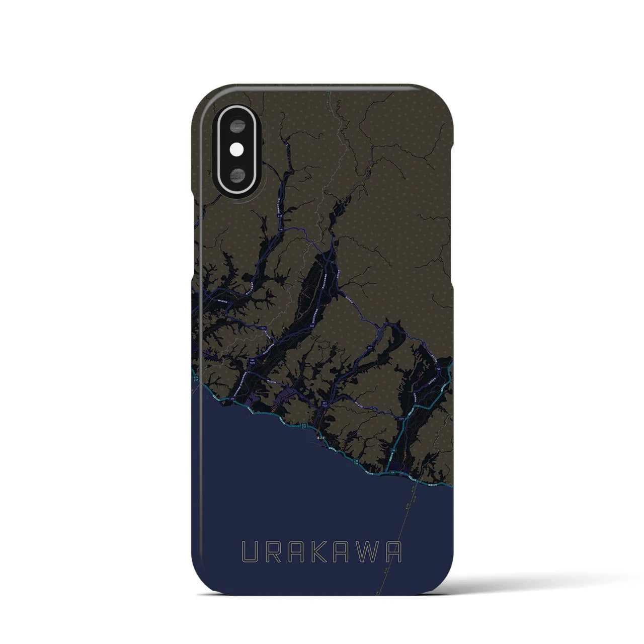 【浦河(北海道)】地図柄iPhoneケース(バックカバータイプ)