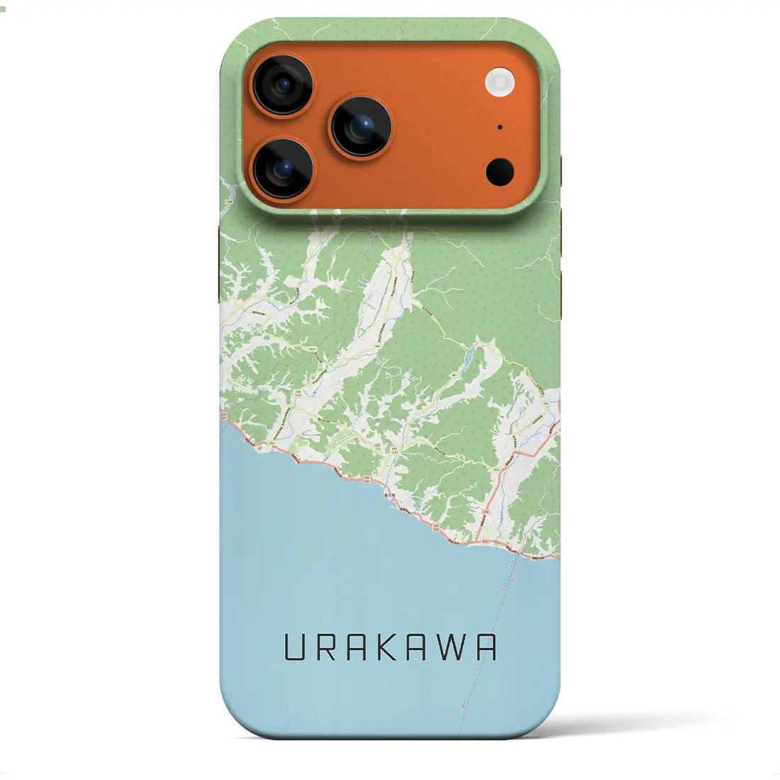 【浦河(北海道)】地図柄iPhoneケース(バックカバータイプ)ブラック・iPhone 17 Pro Max 用