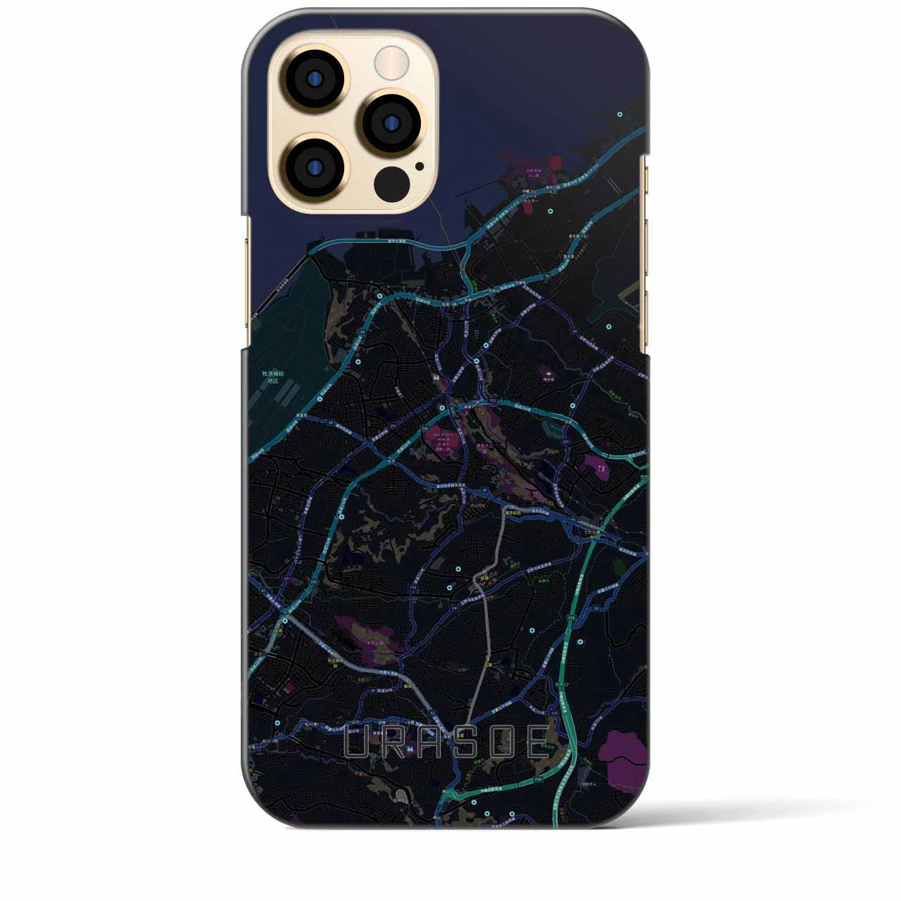 【浦添(沖縄県)】地図柄iPhoneケース(バックカバータイプ)