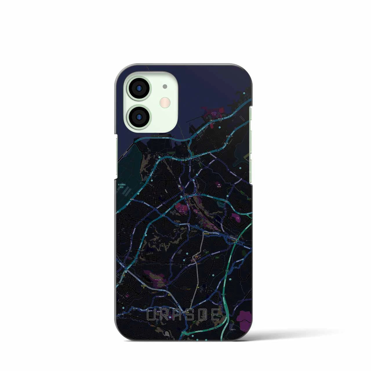 【浦添(沖縄県)】地図柄iPhoneケース(バックカバータイプ)