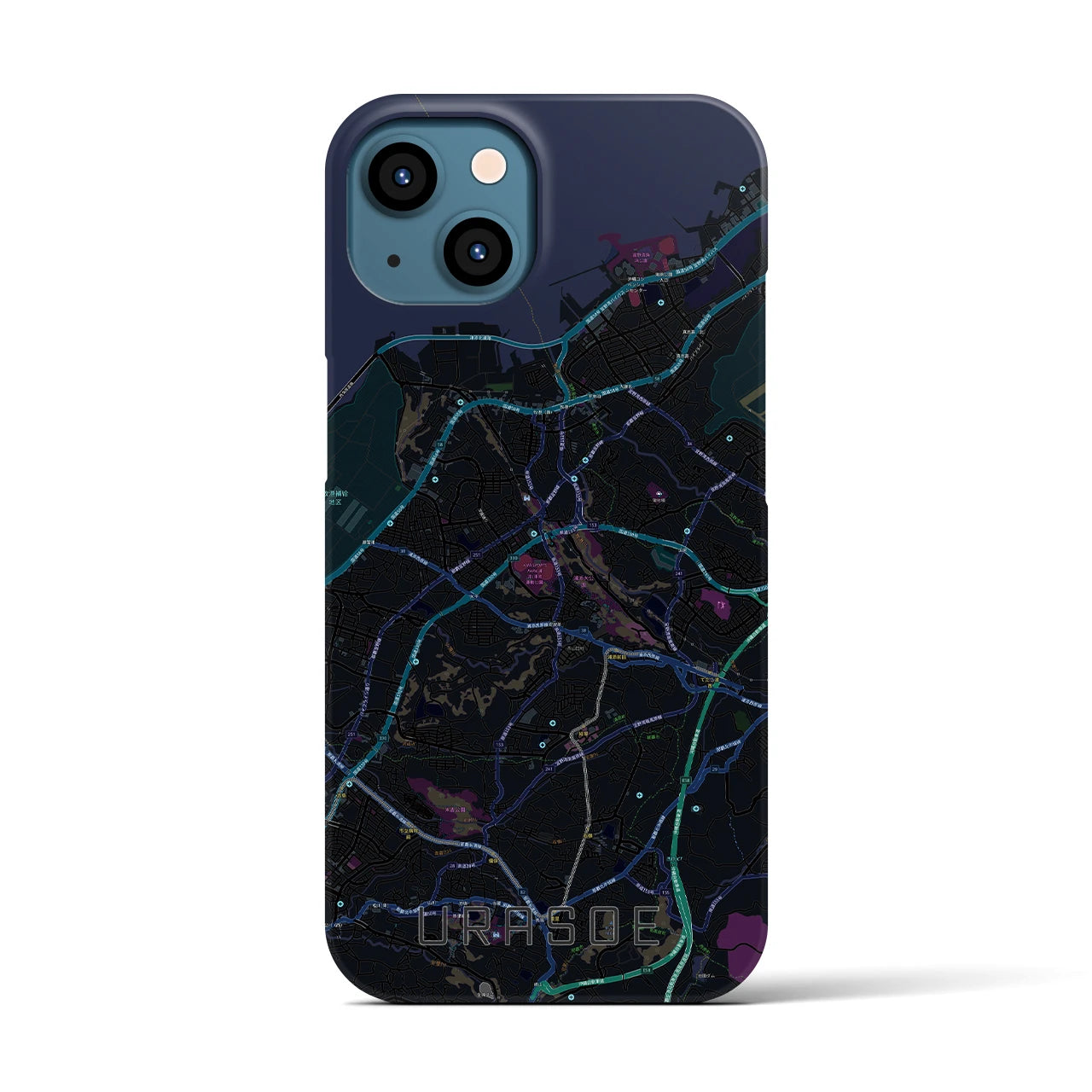 【浦添(沖縄県)】地図柄iPhoneケース(バックカバータイプ)