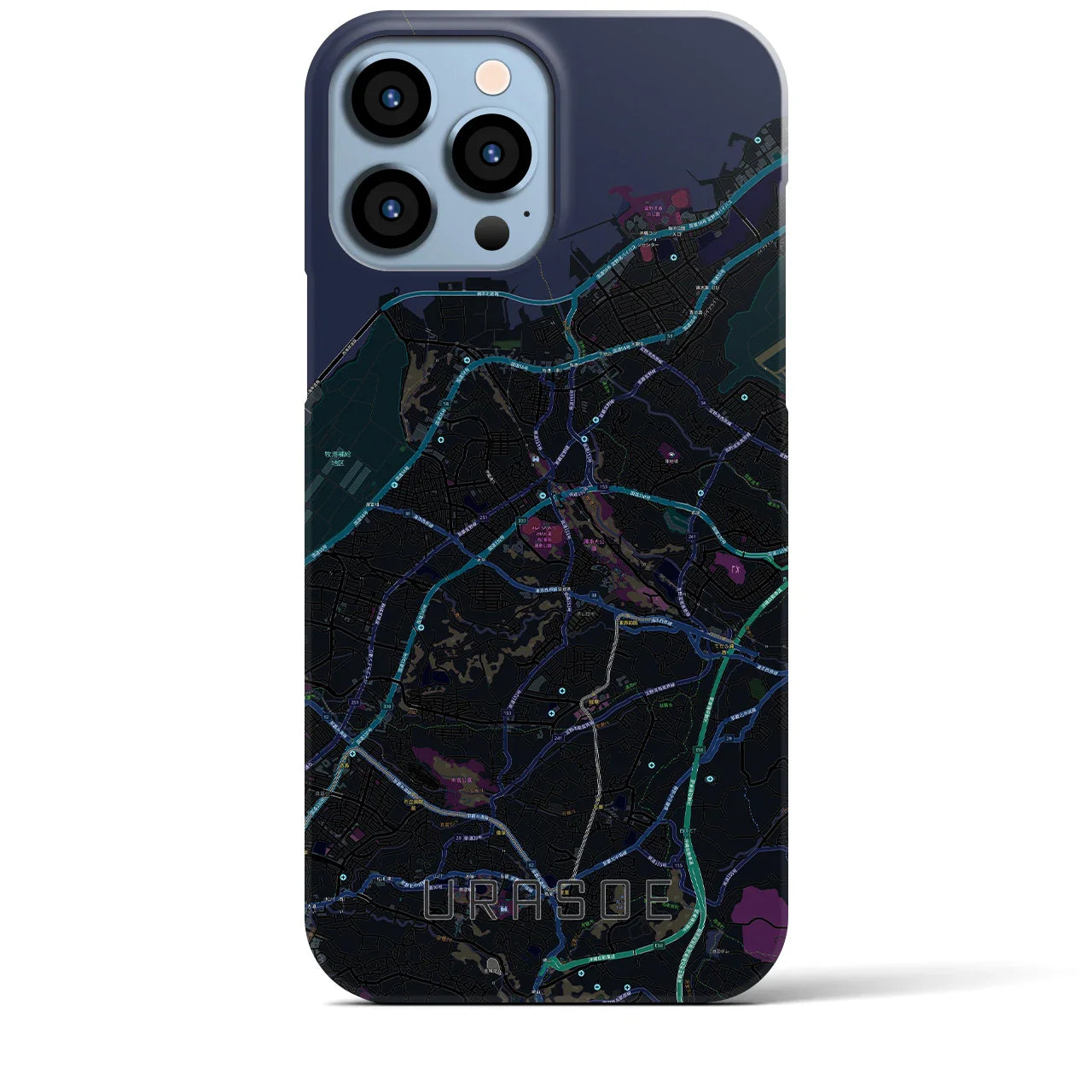 【浦添(沖縄県)】地図柄iPhoneケース(バックカバータイプ)