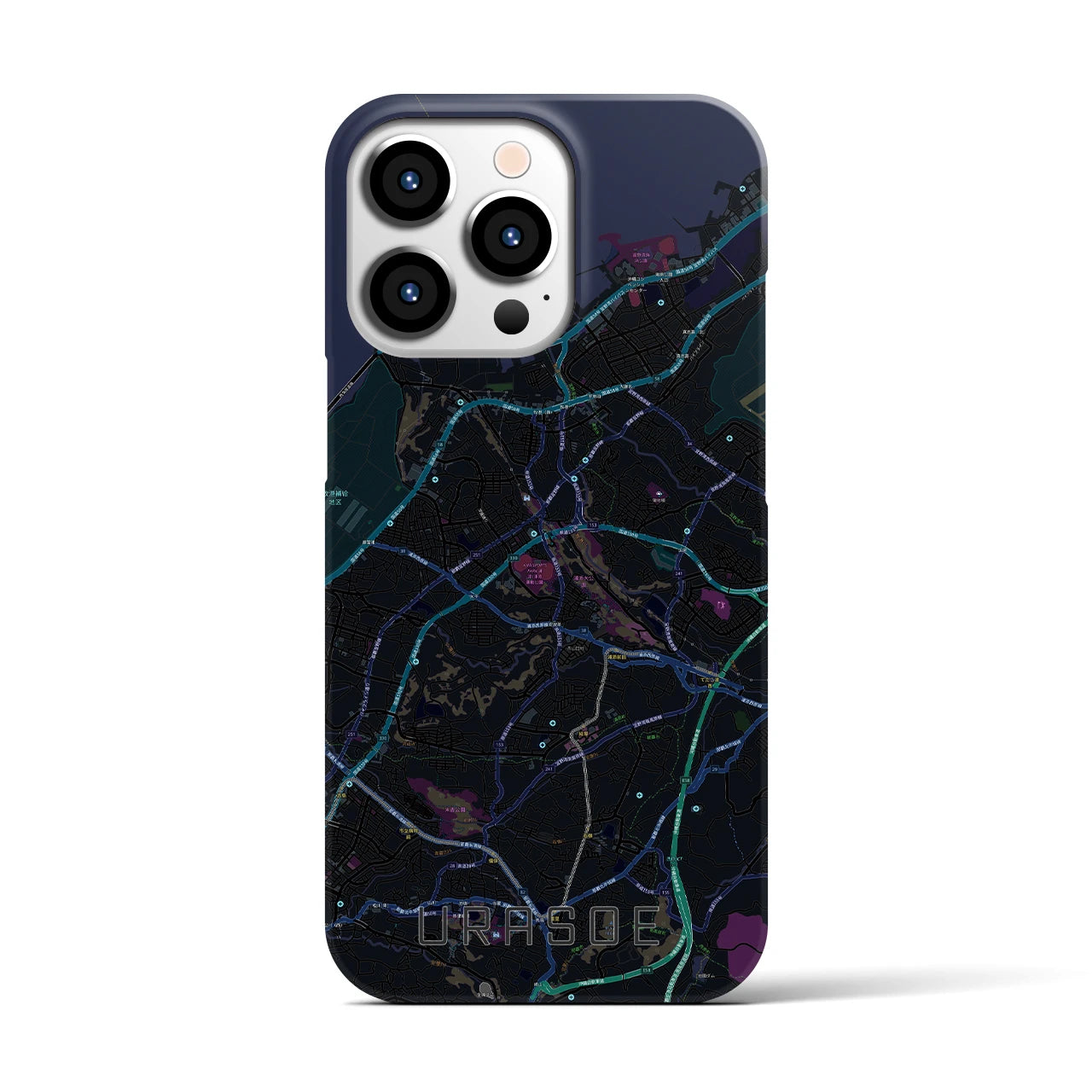 【浦添(沖縄県)】地図柄iPhoneケース(バックカバータイプ)