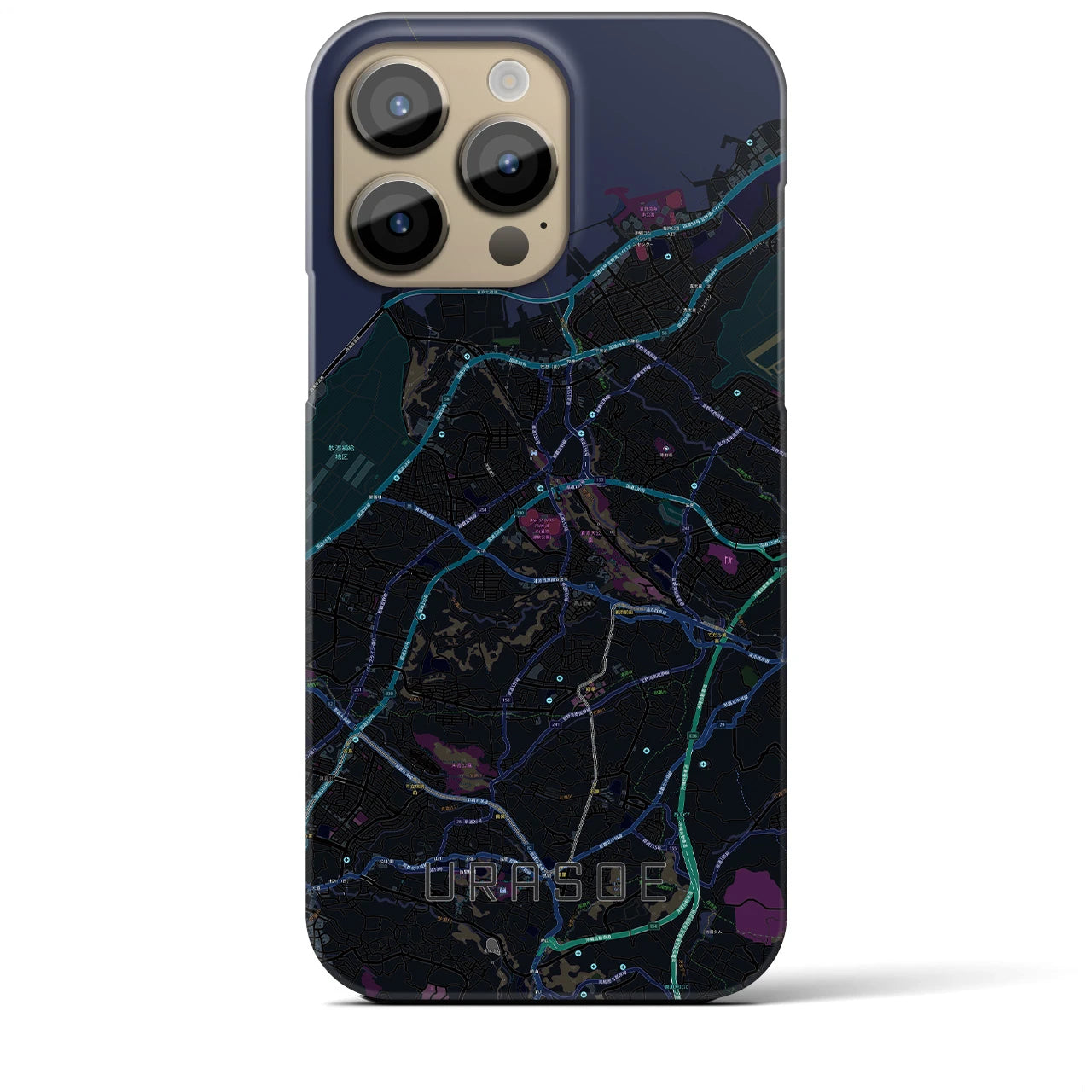 【浦添(沖縄県)】地図柄iPhoneケース(バックカバータイプ)