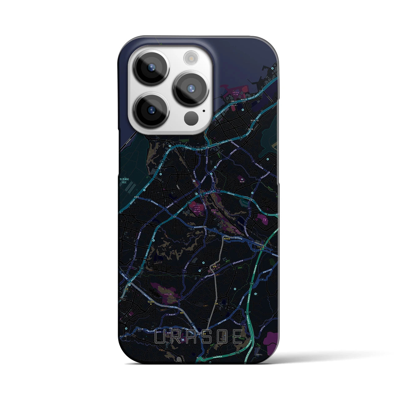 【浦添(沖縄県)】地図柄iPhoneケース(バックカバータイプ)