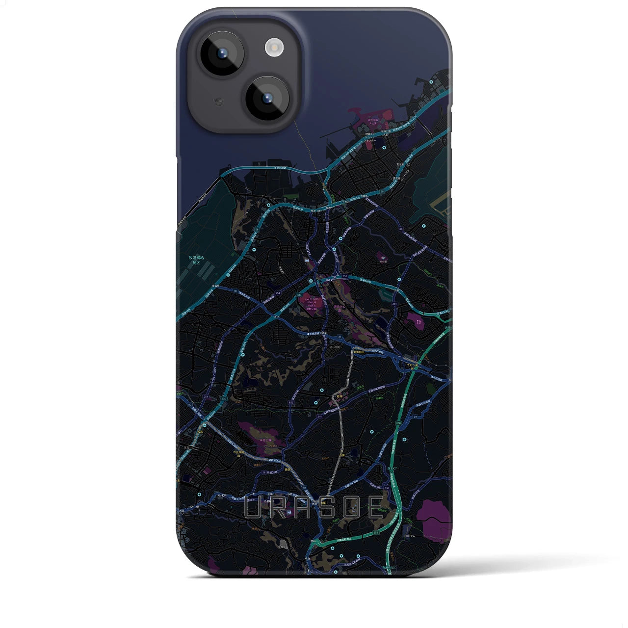 【浦添(沖縄県)】地図柄iPhoneケース(バックカバータイプ)