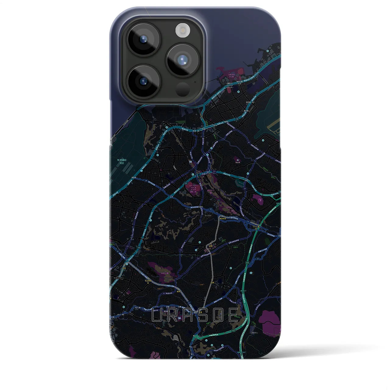 【浦添(沖縄県)】地図柄iPhoneケース(バックカバータイプ)