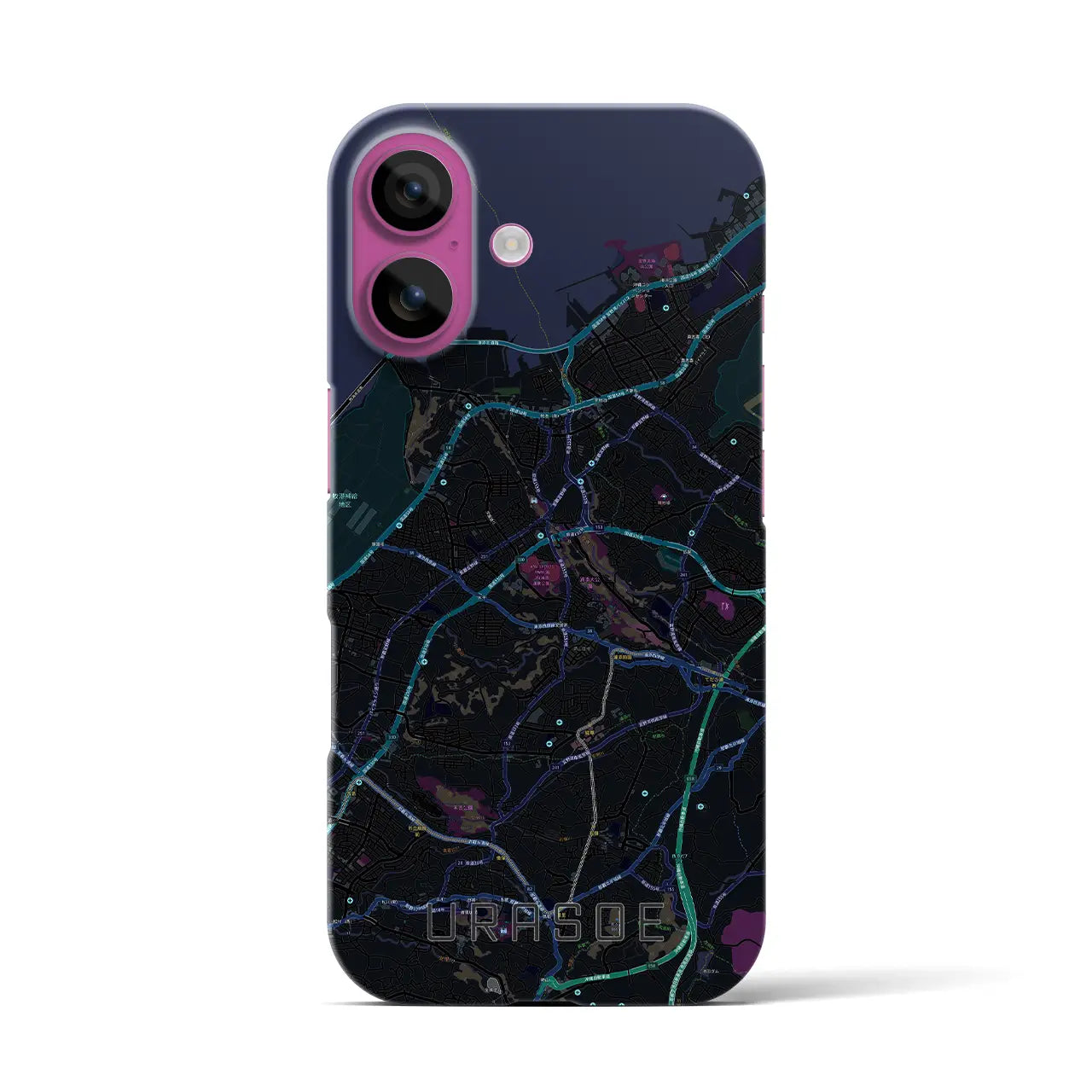 【浦添(沖縄県)】地図柄iPhoneケース(バックカバータイプ)