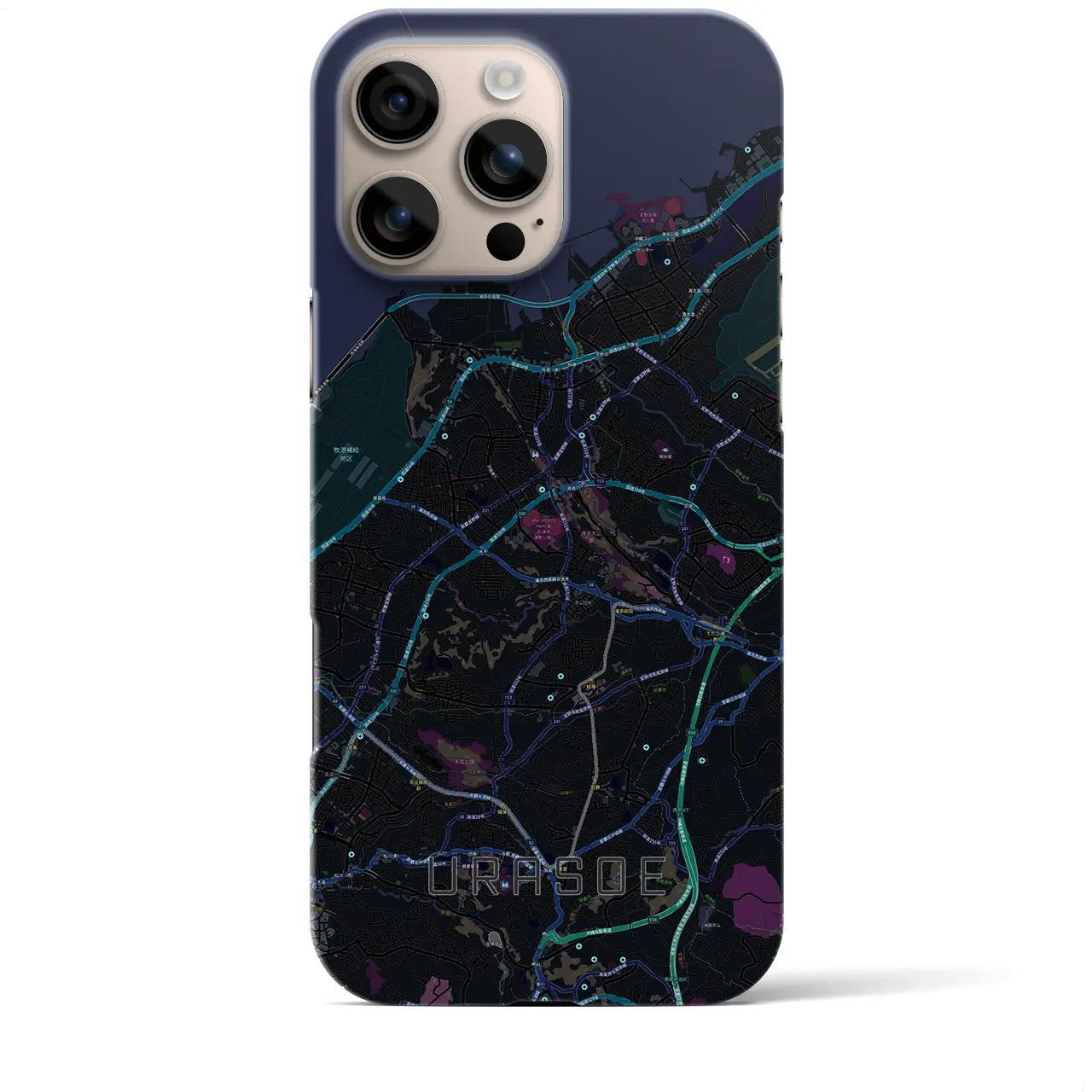 【浦添(沖縄県)】地図柄iPhoneケース(バックカバータイプ)