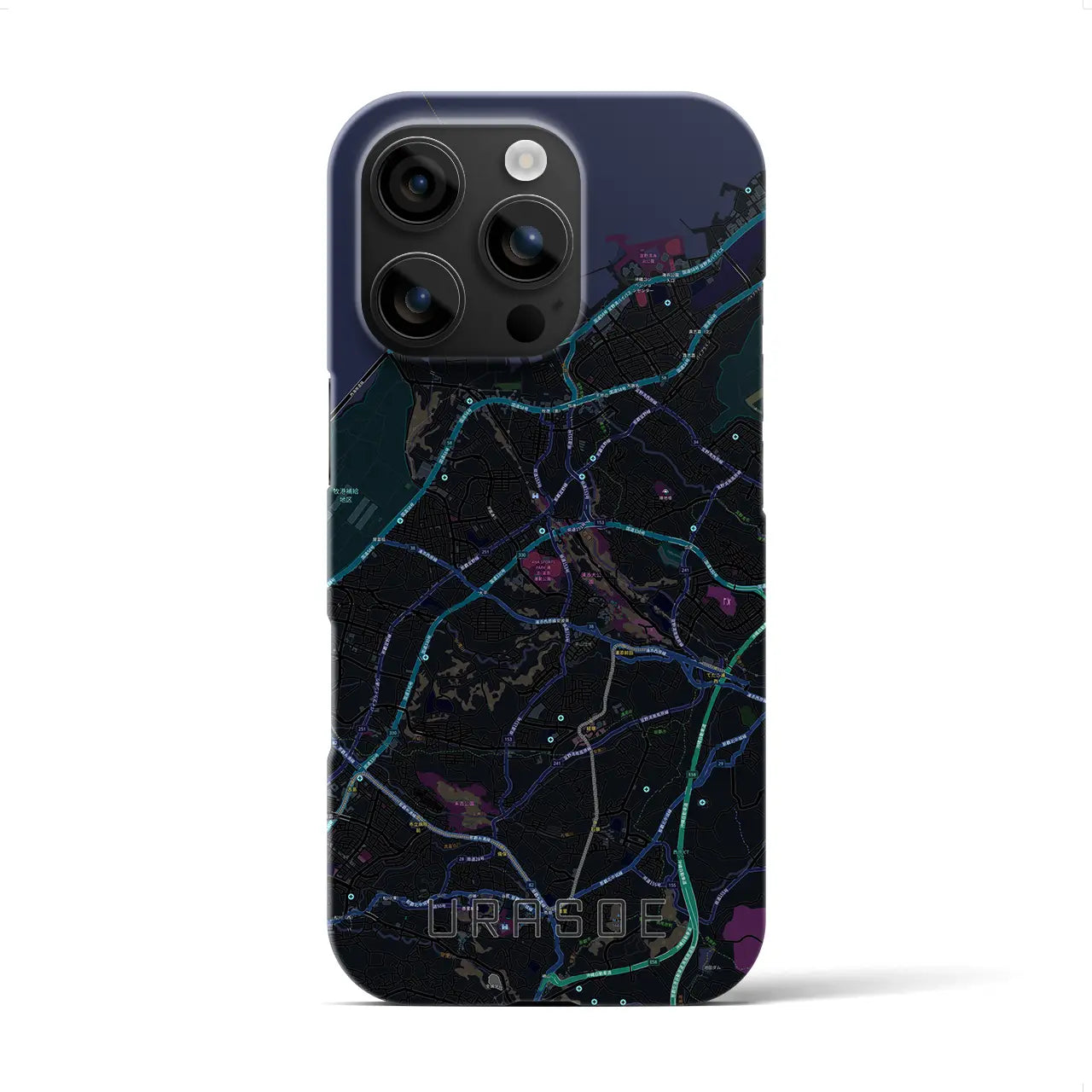 【浦添(沖縄県)】地図柄iPhoneケース(バックカバータイプ)