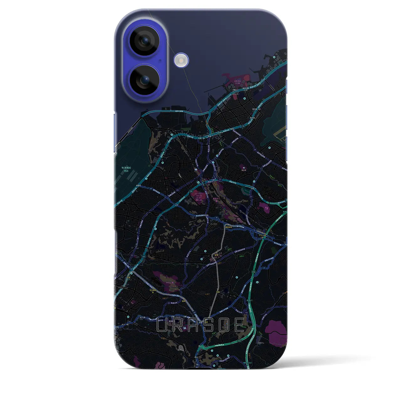 【浦添(沖縄県)】地図柄iPhoneケース(バックカバータイプ)