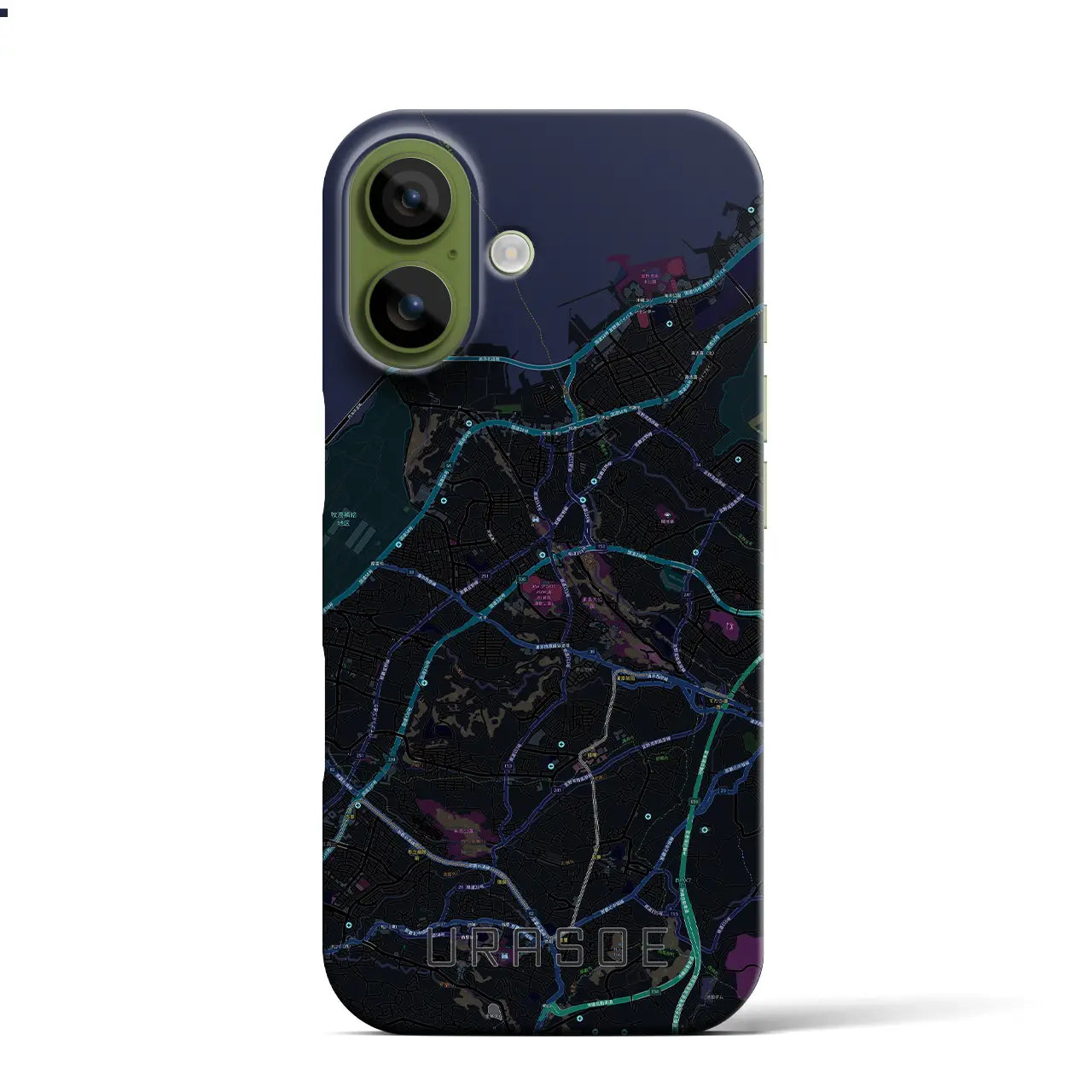 【浦添(沖縄県)】地図柄iPhoneケース(バックカバータイプ)