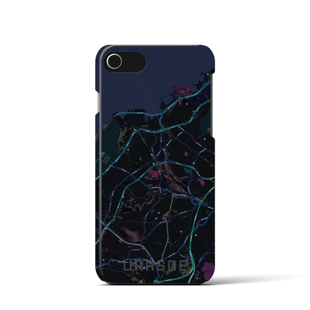 【浦添(沖縄県)】地図柄iPhoneケース(バックカバータイプ)