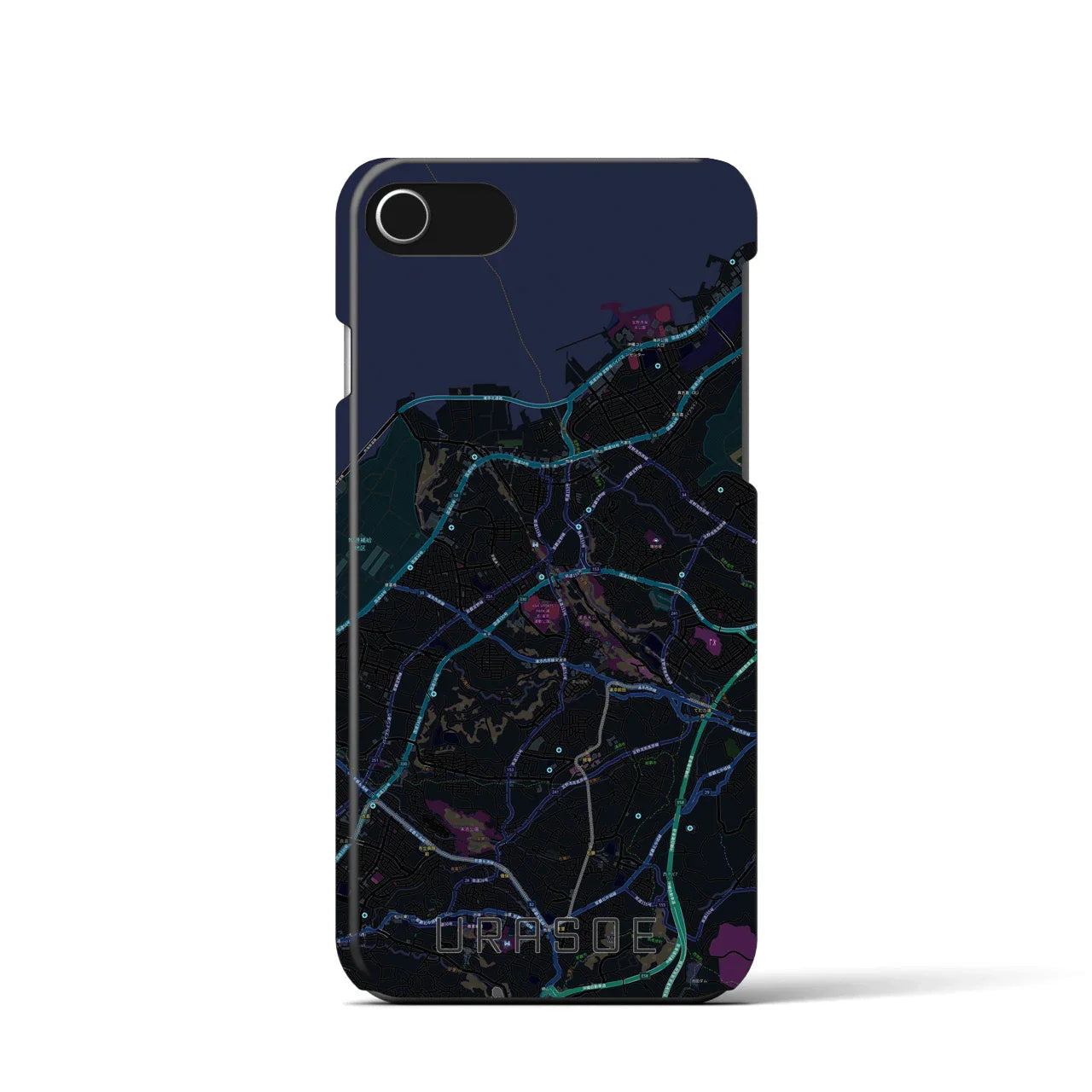 【浦添(沖縄県)】地図柄iPhoneケース(バックカバータイプ)