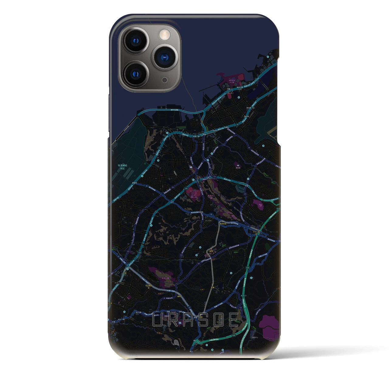 【浦添(沖縄県)】地図柄iPhoneケース(バックカバータイプ)