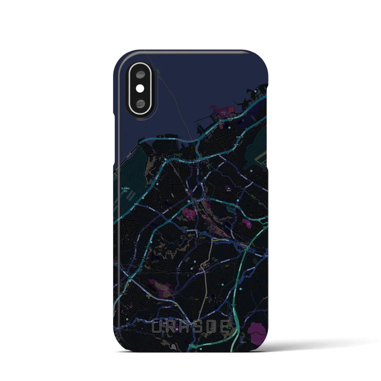 【浦添(沖縄県)】地図柄iPhoneケース(バックカバータイプ)