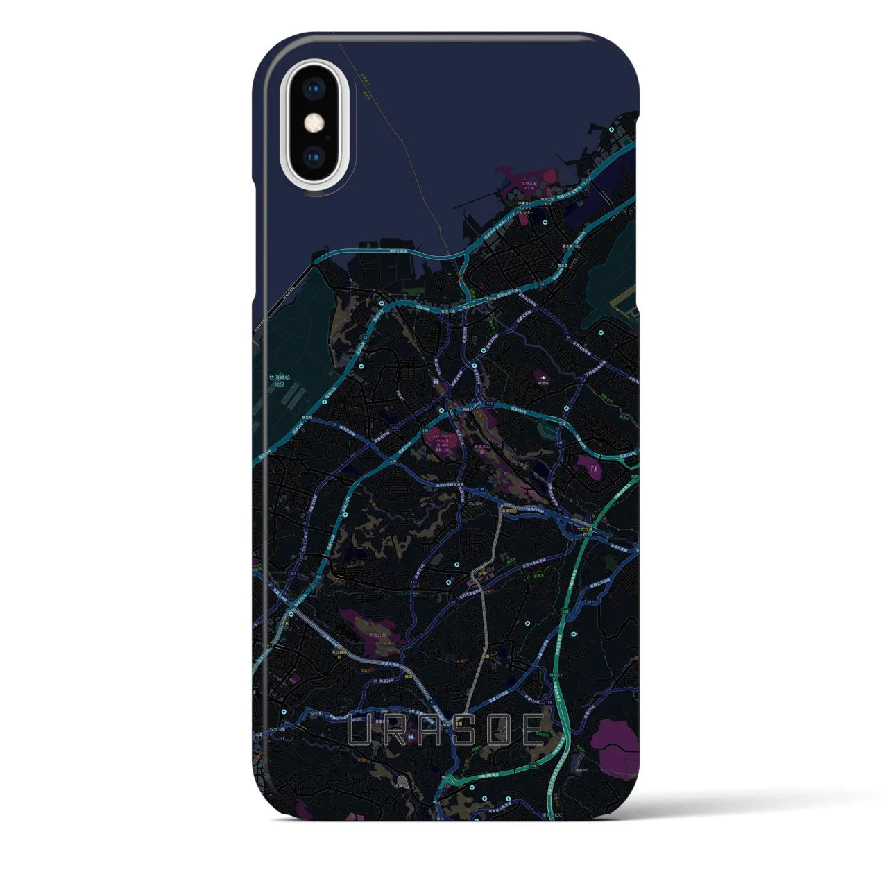 【浦添(沖縄県)】地図柄iPhoneケース(バックカバータイプ)