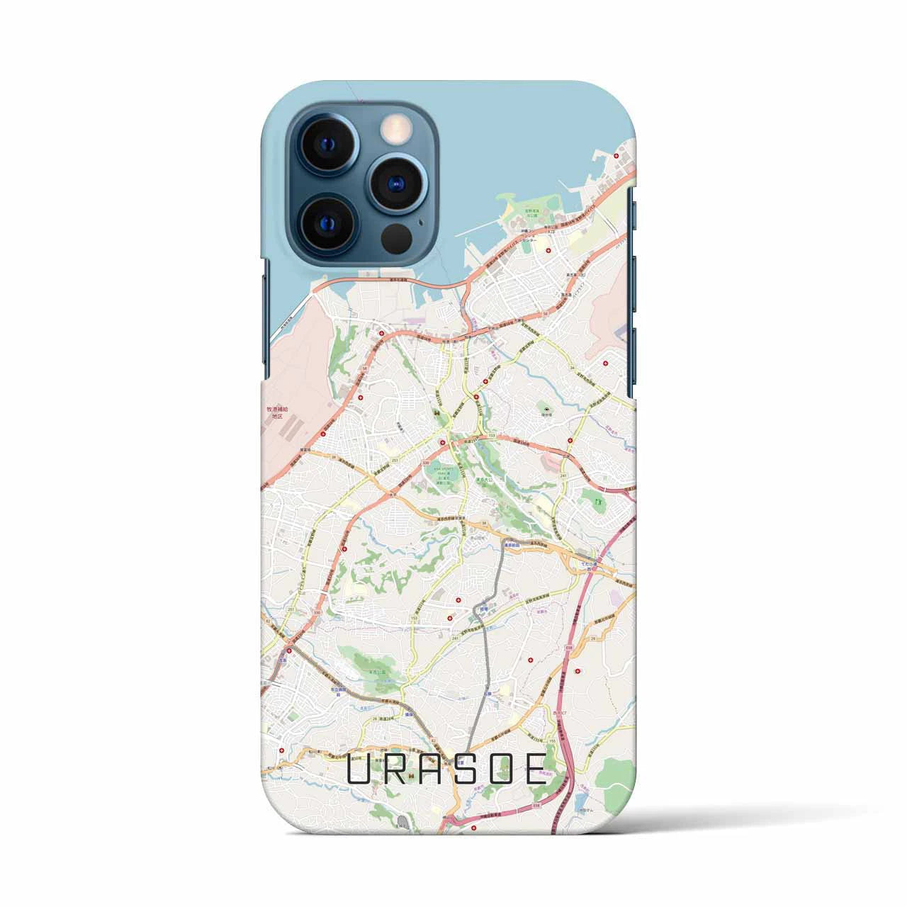 【浦添(沖縄県)】地図柄iPhoneケース(バックカバータイプ)