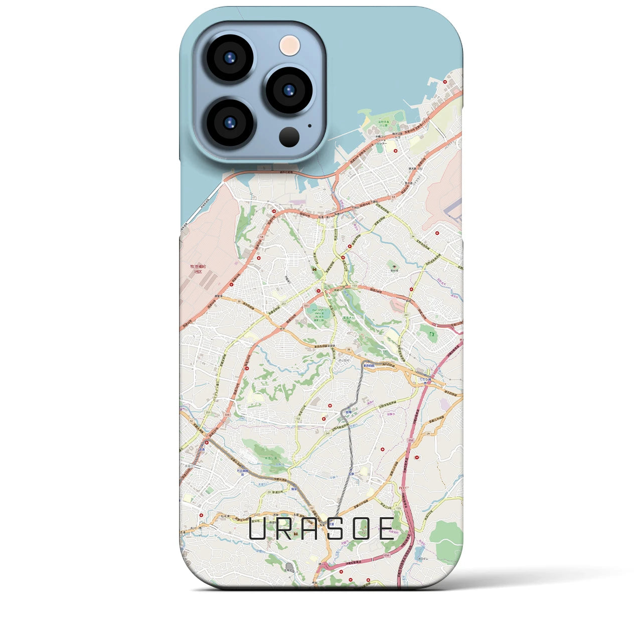 【浦添(沖縄県)】地図柄iPhoneケース(バックカバータイプ)