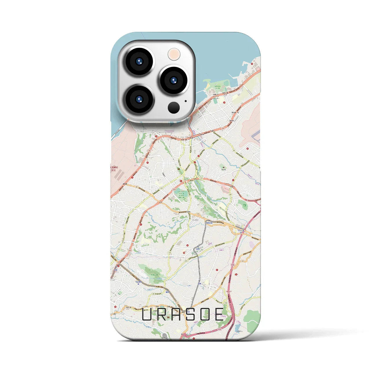 【浦添(沖縄県)】地図柄iPhoneケース(バックカバータイプ)