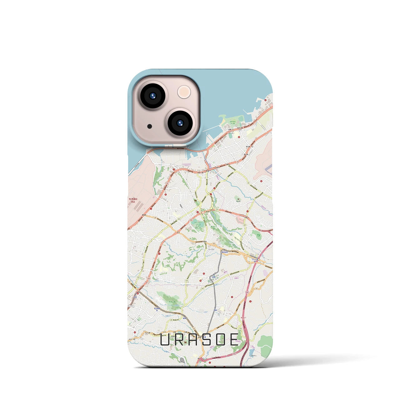 【浦添(沖縄県)】地図柄iPhoneケース(バックカバータイプ)