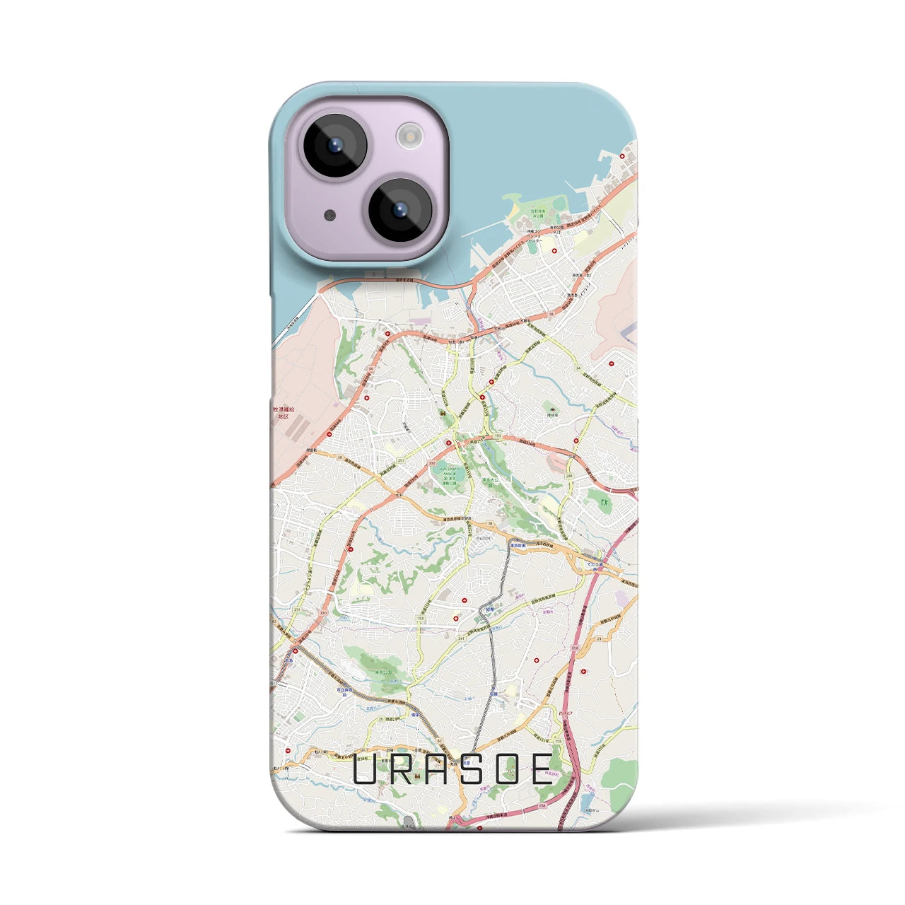 【浦添(沖縄県)】地図柄iPhoneケース(バックカバータイプ)