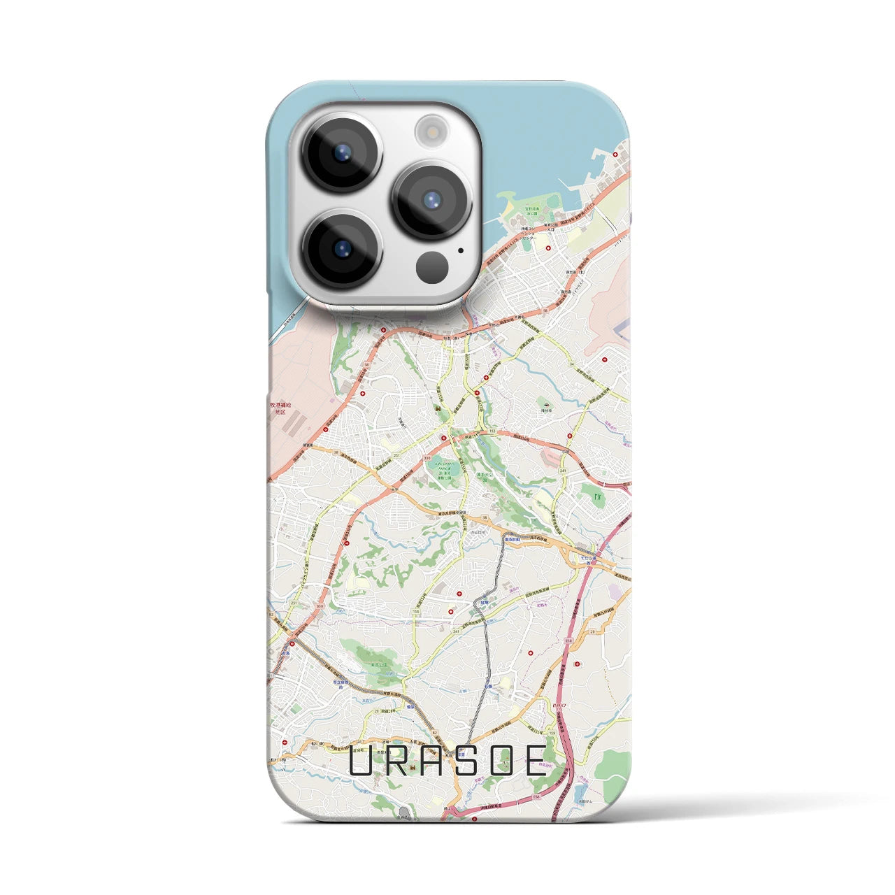 【浦添(沖縄県)】地図柄iPhoneケース(バックカバータイプ)