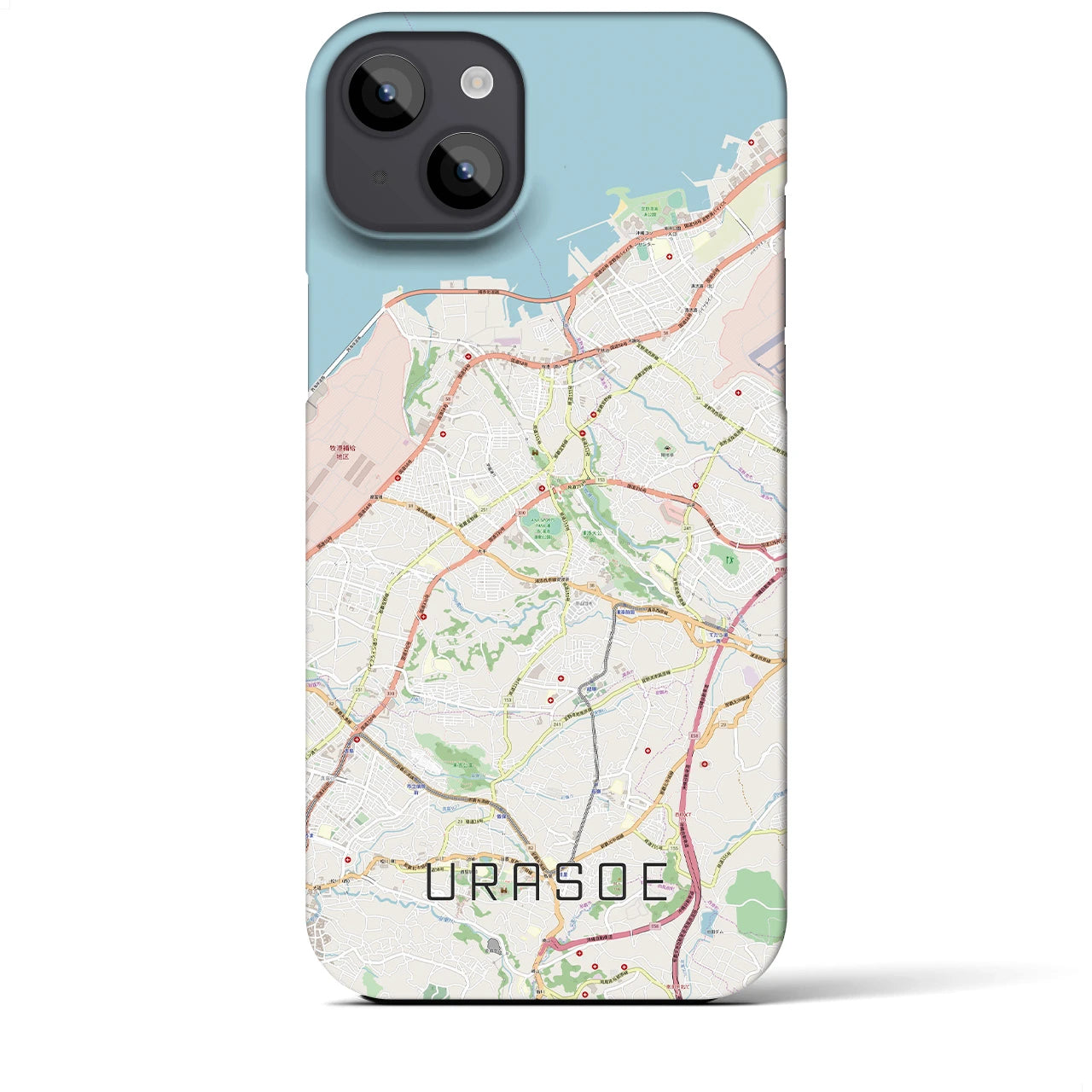 【浦添(沖縄県)】地図柄iPhoneケース(バックカバータイプ)