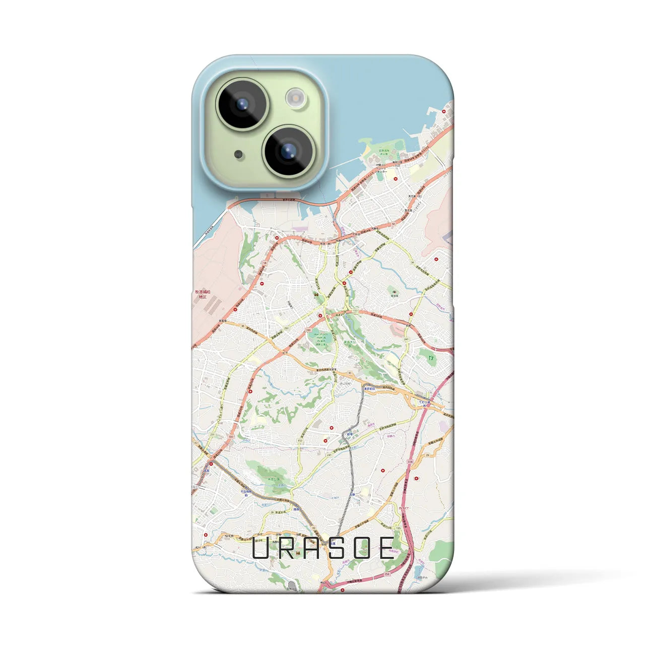 【浦添(沖縄県)】地図柄iPhoneケース(バックカバータイプ)